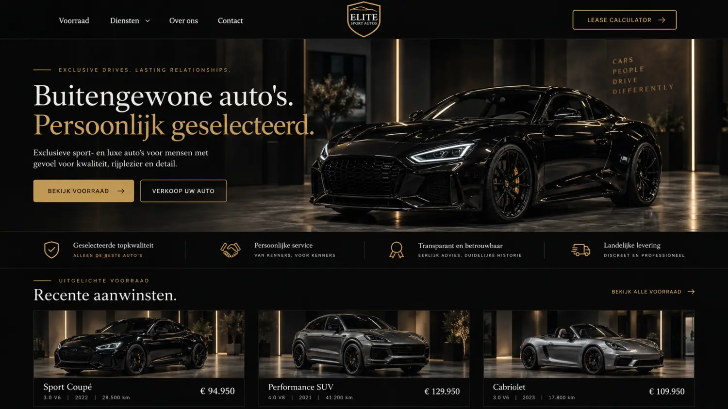 Websiteproject Elite Sportauto's