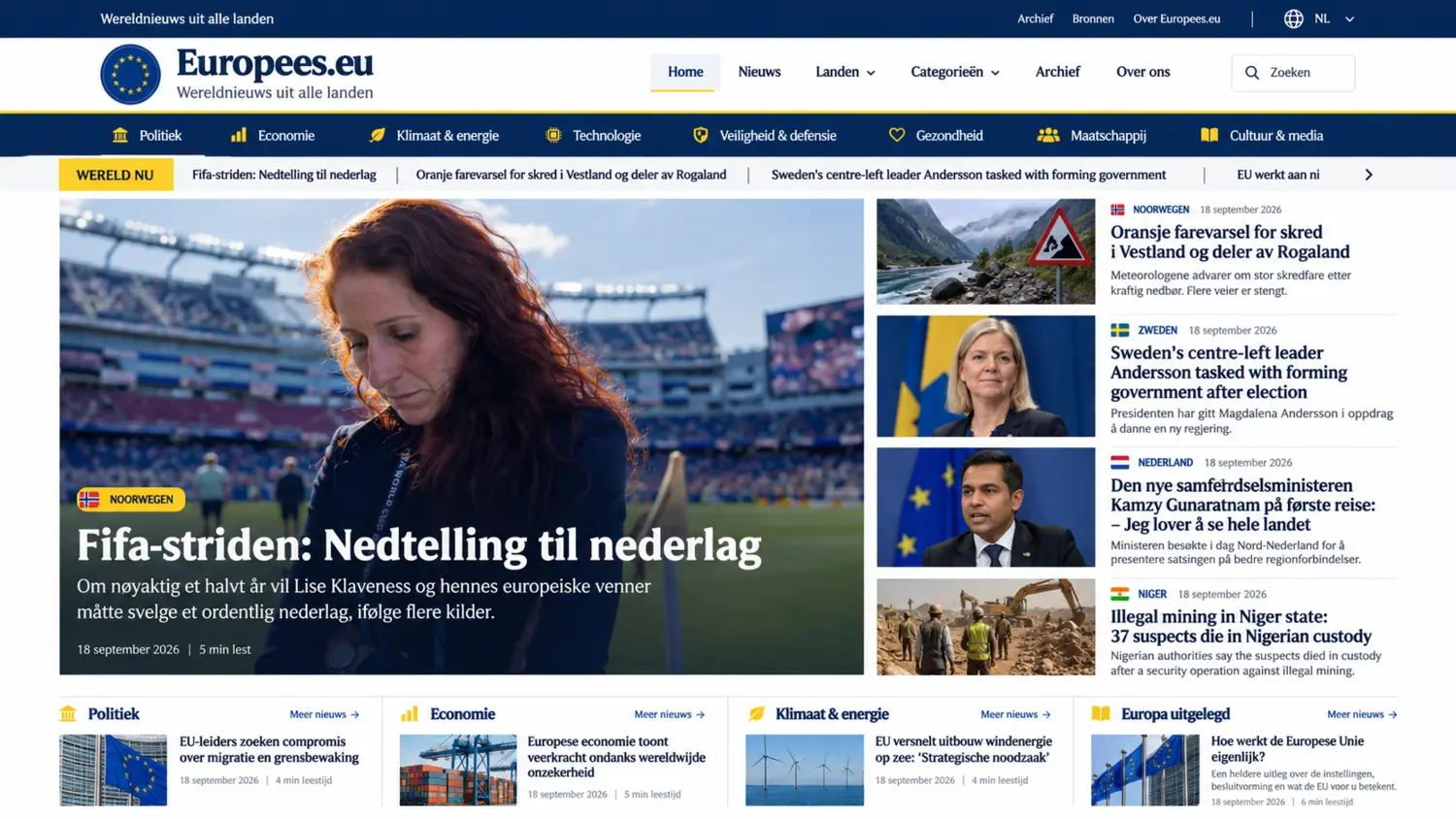 Websiteproject Europees