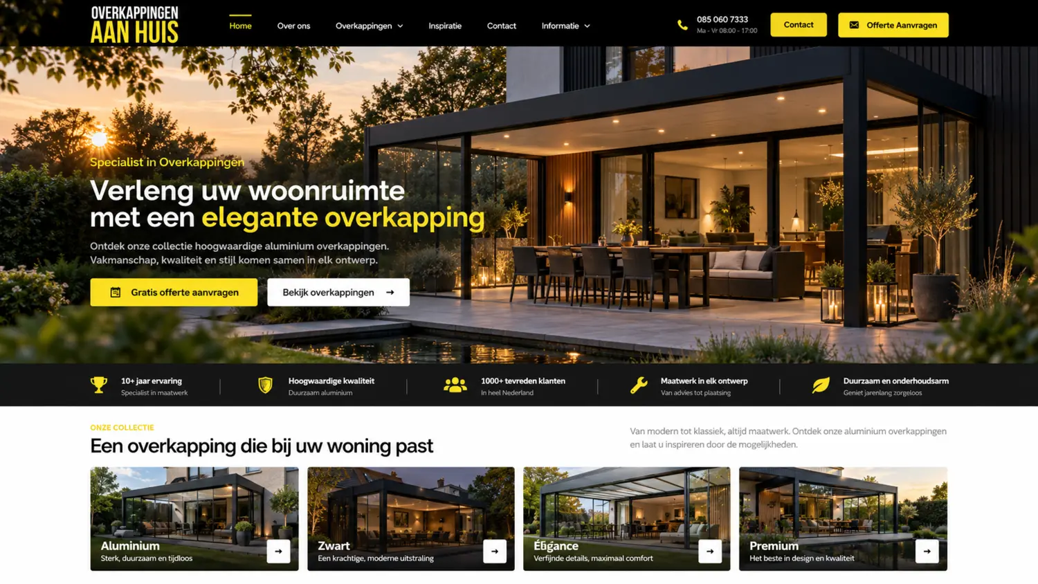 Websiteproject Overkapping aan huis