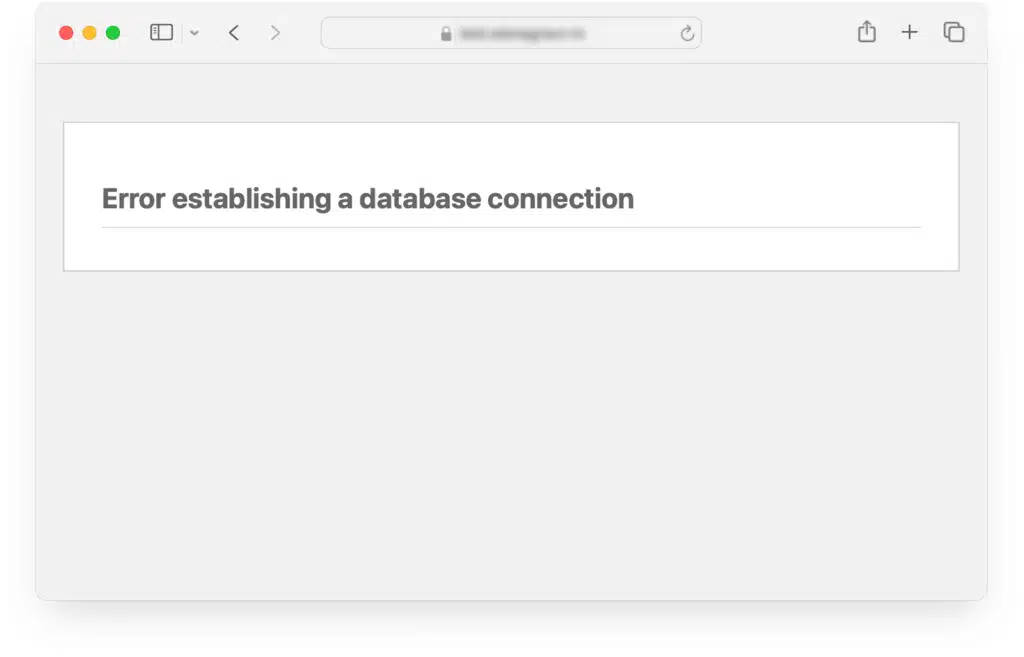 WordPress Error Establishing a Database Connection
